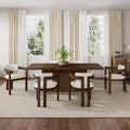 Christopher Knight Home Evangeline Contemporary 7 Piece Rubberwood Upholstered Dining Set with Oversized Rectangular Table