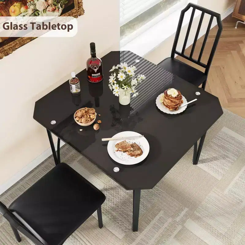 Set da tavolo da pranzo TROPOW per 2, set di sedie da tavolo da cucina per 2 con cuscino in PU ultra confortevole, set di mobili da tavolo da pranzo per 2 con cucina