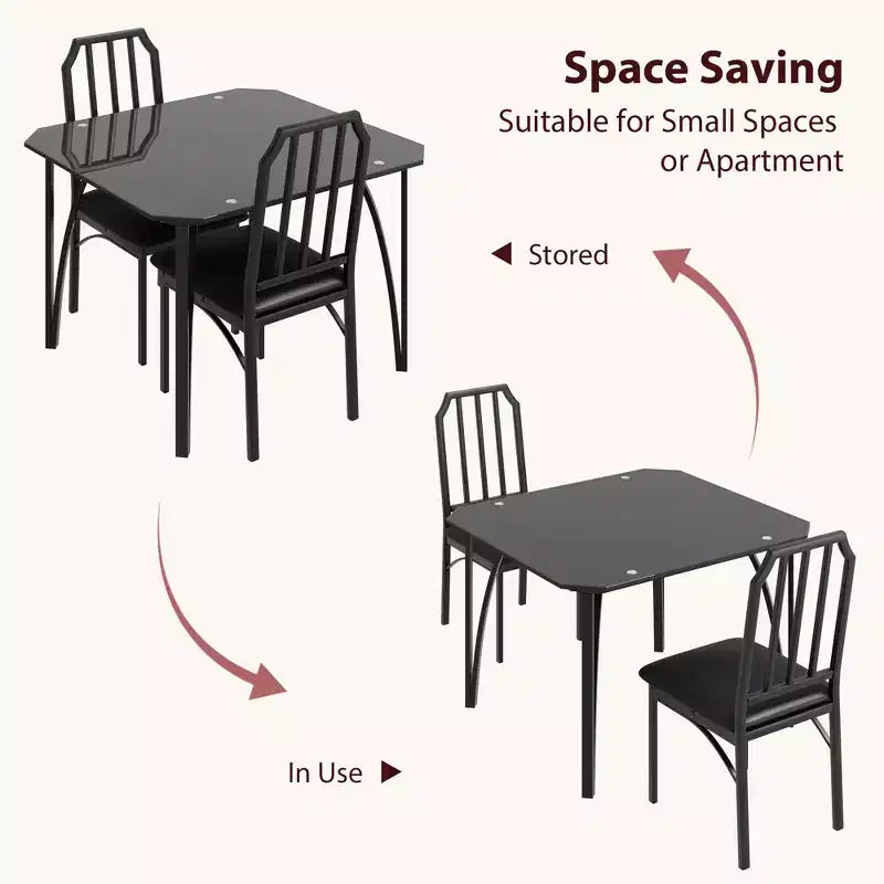 Set da tavolo da pranzo TROPOW per 2, set di sedie da tavolo da cucina per 2 con cuscino in PU ultra confortevole, set di mobili da tavolo da pranzo per 2 con cucina