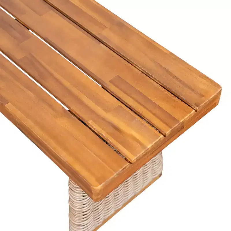 Christopher Knight Home Clara Set da Pranzo Rustico da Esterno 6 Pezzi in Rattan e Legno di Acacia con Cuscini