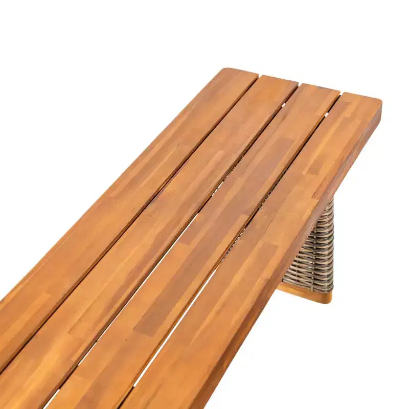 Christopher Knight Home Clara Set da Pranzo Rustico da Esterno 6 Pezzi in Rattan e Legno di Acacia con Cuscini