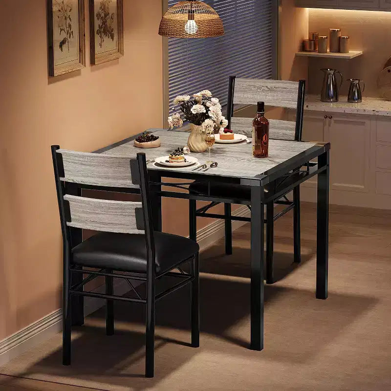 Set da Tavolo da Pranzo, Set da Tavolo da Pranzo con Protezioni Angolari, Set da Tavolo e Sedie da Cucina in Legno con Sedie Imbottite per Sala da Pranzo, Appartamento