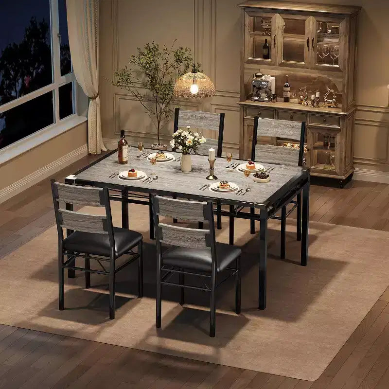 Set da Tavolo da Pranzo, Set da Tavolo da Pranzo con Protezioni Angolari, Set da Tavolo e Sedie da Cucina in Legno con Sedie Imbottite per Sala da Pranzo, Appartamento