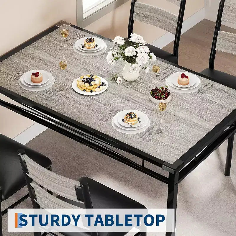 Set da Tavolo da Pranzo, Set da Tavolo da Pranzo con Protezioni Angolari, Set da Tavolo e Sedie da Cucina in Legno con Sedie Imbottite per Sala da Pranzo, Appartamento