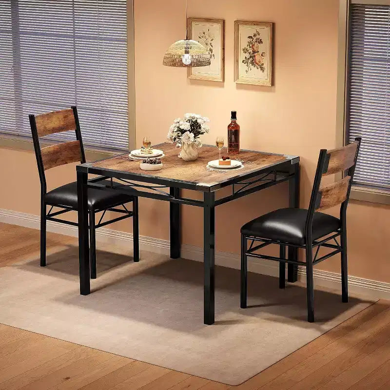 Set da Tavolo da Pranzo, Set da Tavolo da Pranzo con Protezioni Angolari, Set da Tavolo e Sedie da Cucina in Legno con Sedie Imbottite per Sala da Pranzo, Appartamento