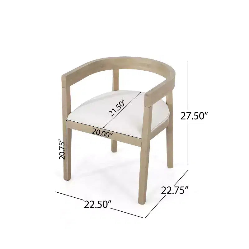 GDFStudio Ladieu Set da pranzo 5 pezzi in legno e tessuto rustico