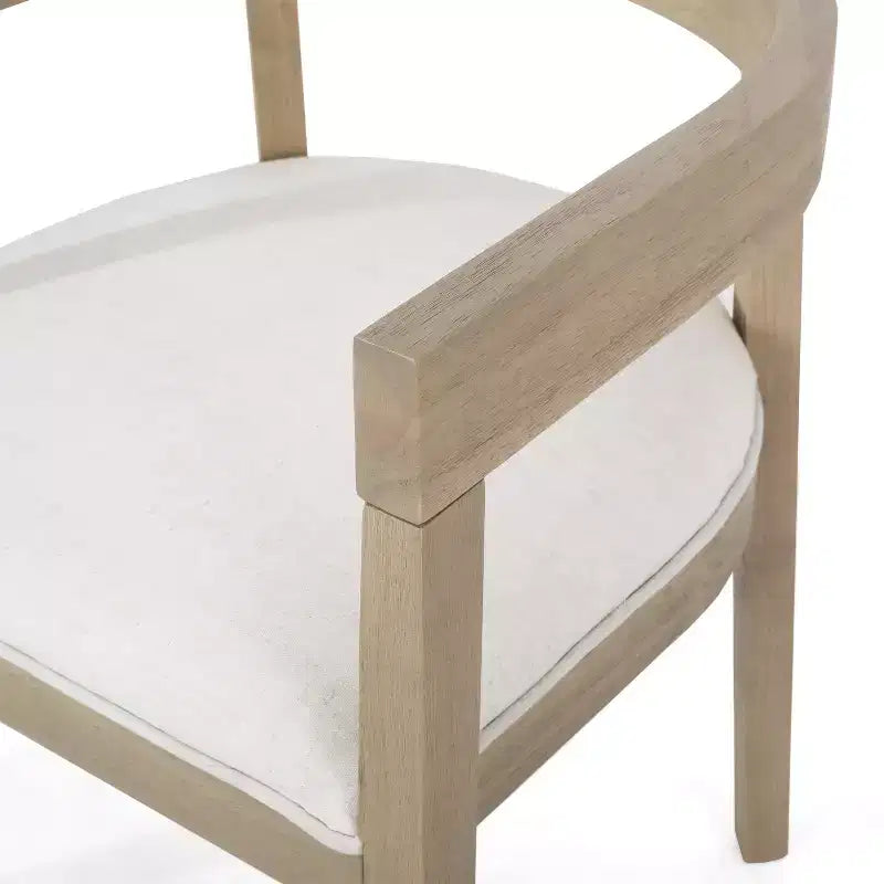 GDFStudio Ladieu Set da pranzo 5 pezzi in legno e tessuto rustico