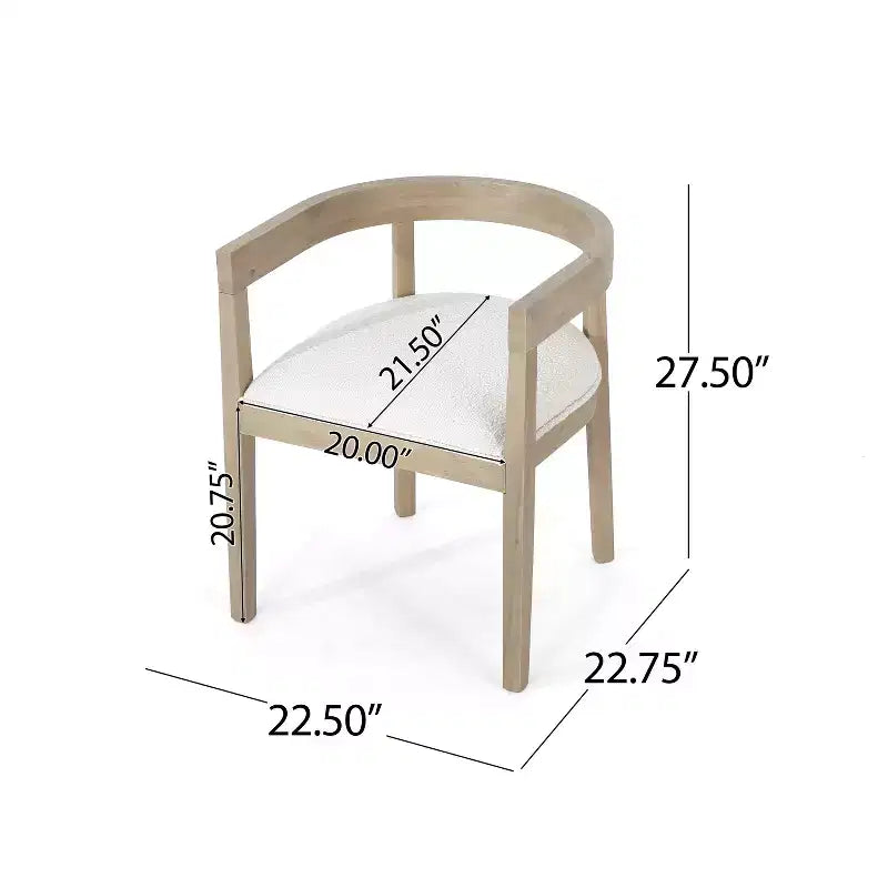 GDFStudio Ladieu Set da pranzo 5 pezzi in legno e tessuto rustico