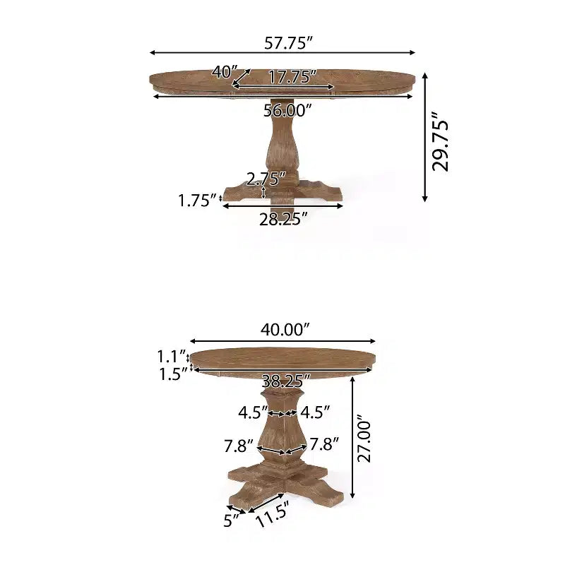 GDFStudio Ladieu Set da pranzo 5 pezzi in legno e tessuto rustico