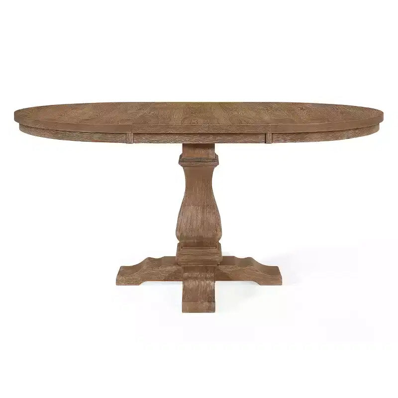 GDFStudio Ladieu Set da pranzo 5 pezzi in legno e tessuto rustico