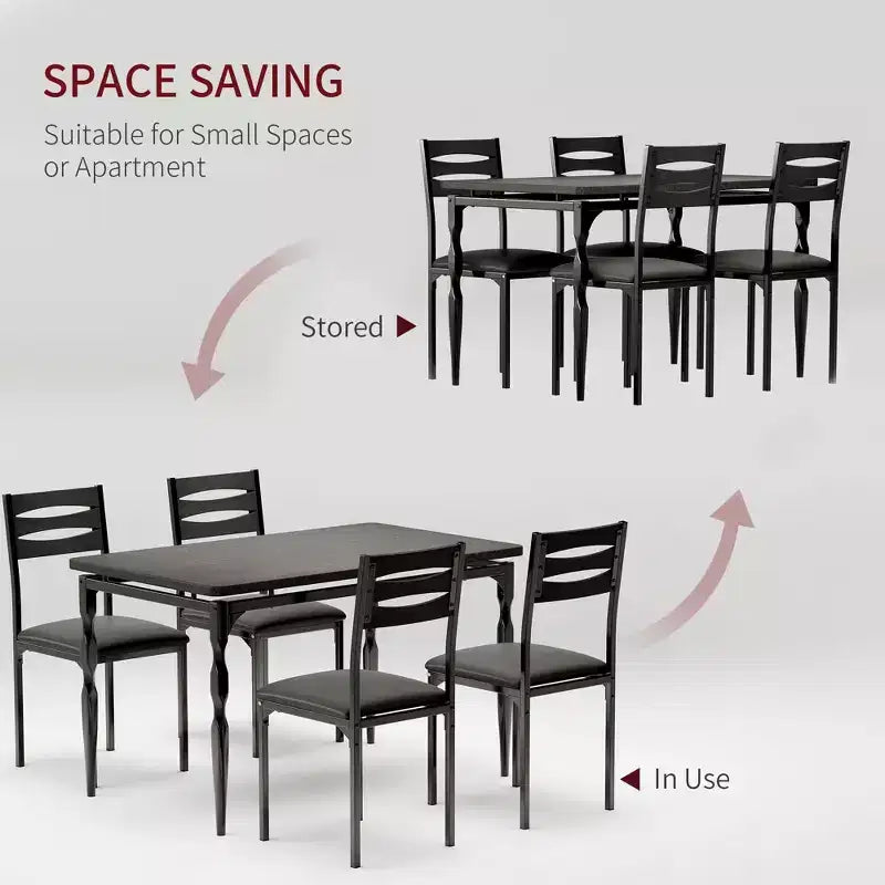 Coolmee Set Tavolo da Pranzo 5 Pezzi, Set Tavolo e Sedie in Stile Industriale per 4 Persone, Set Tavolo da Cucina per Sala da Pranzo Cucina Appartamento