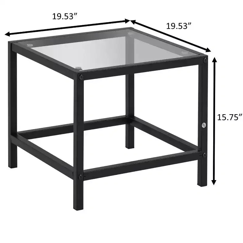 CuisinSmart Set Conversazione da 3 Pezzi per Patio, Set Mobili per Patio Piccolo con Tavolino in Vetro + 2 Sedie, per Giardino sul Retro Balcone