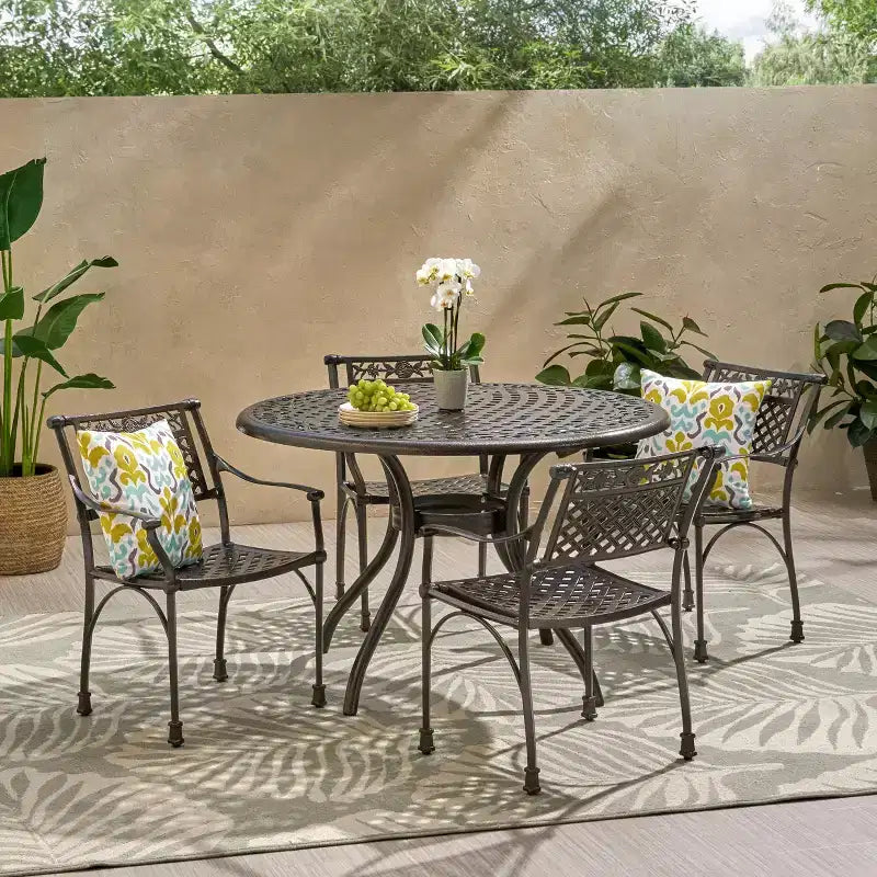 Christopher Knight Home Ridgecrest Outdoor Aluminum 5 Piece Dining Set
