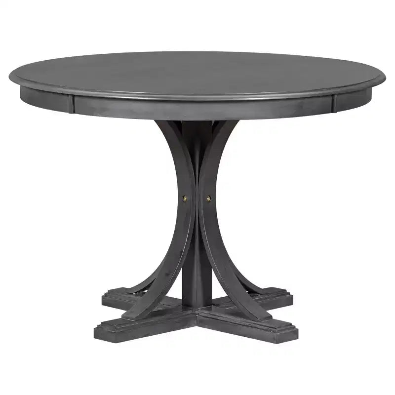 Set da tavolo rotondo da pranzo per 4 persone, set da cucina retrò da 5 pezzi con 4 sedie imbottite