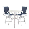 Courtyard Casual Santa Fe 3 pc Balcony Height 36 Round Dining Set Includes one 36 Balcony Table and two Balcony Swivel Stools