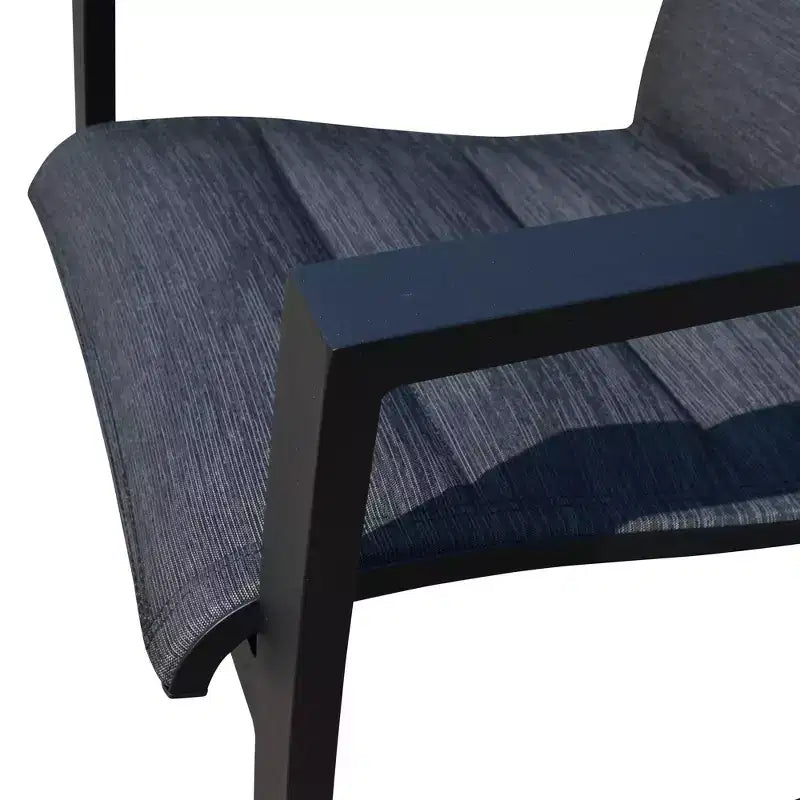 Set da pranzo rotondo Santorini 5 pezzi Courtyard Casual con movimento, 48 pollici Include: un tavolo rotondo e quattro sedie a fionda girevoli imbottite