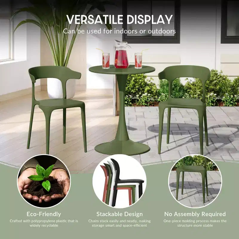 WestinTrends Playa Set da Pranzo da Esterno in Metallo Rettangolare a 7 Pezzi con Sedie da Pranzo Impilabili in Plastica per 6 Persone