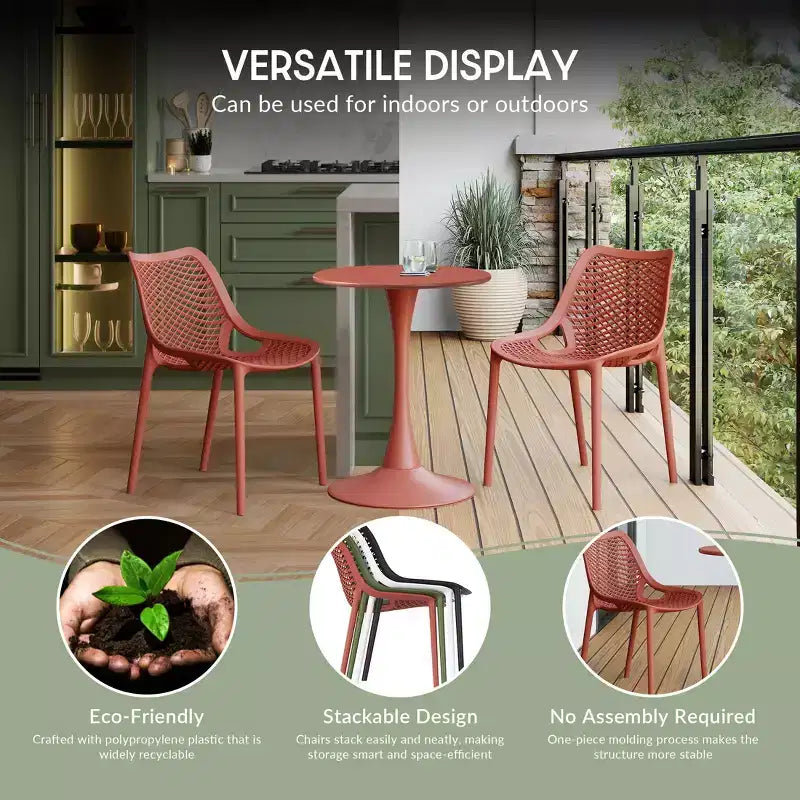 WestinTrends Playa Set da Pranzo Quadrato per Esterni da 5 Pezzi con Sedie Impilabili