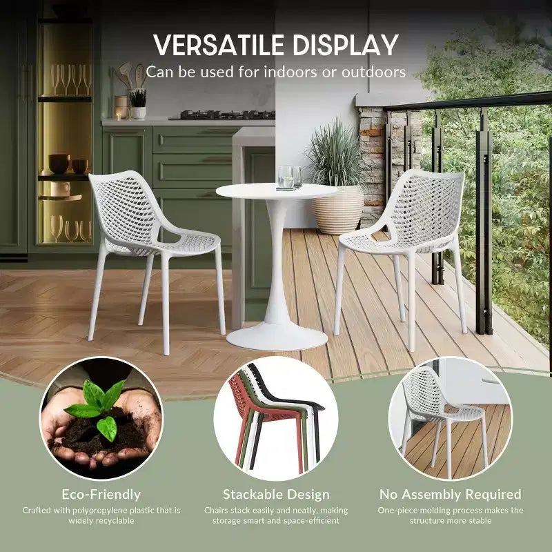 WestinTrends Playa Set da Pranzo Quadrato per Esterni da 5 Pezzi con Sedie Impilabili