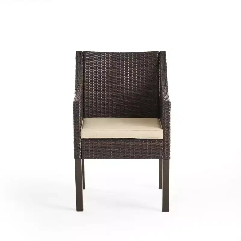 Christopher Knight Home Vivian Set da pranzo da esterno in 7 pezzi in vimini e legno di acacia con cuscini