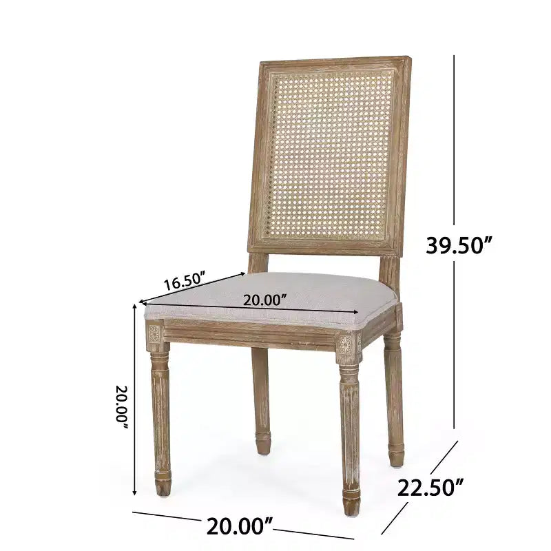 Set da pranzo espandibile Christopher Knight Home Pampas in 7 pezzi in legno, tessuto e canna, stile country francese