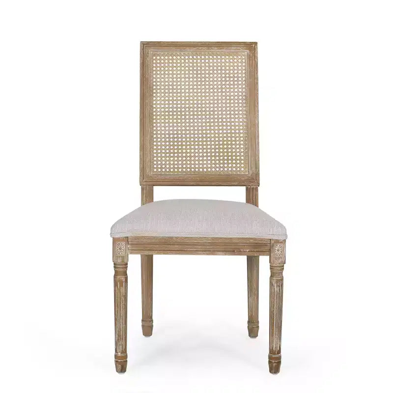 Set da pranzo espandibile Christopher Knight Home Pampas in 7 pezzi in legno, tessuto e canna, stile country francese