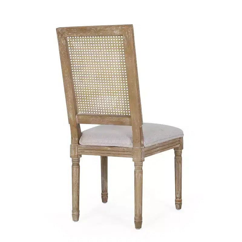 Set da pranzo espandibile Christopher Knight Home Pampas in 7 pezzi in legno, tessuto e canna, stile country francese