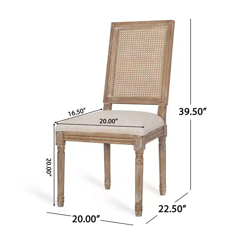 Set da pranzo espandibile Christopher Knight Home Pampas in 7 pezzi in legno, tessuto e canna, stile country francese