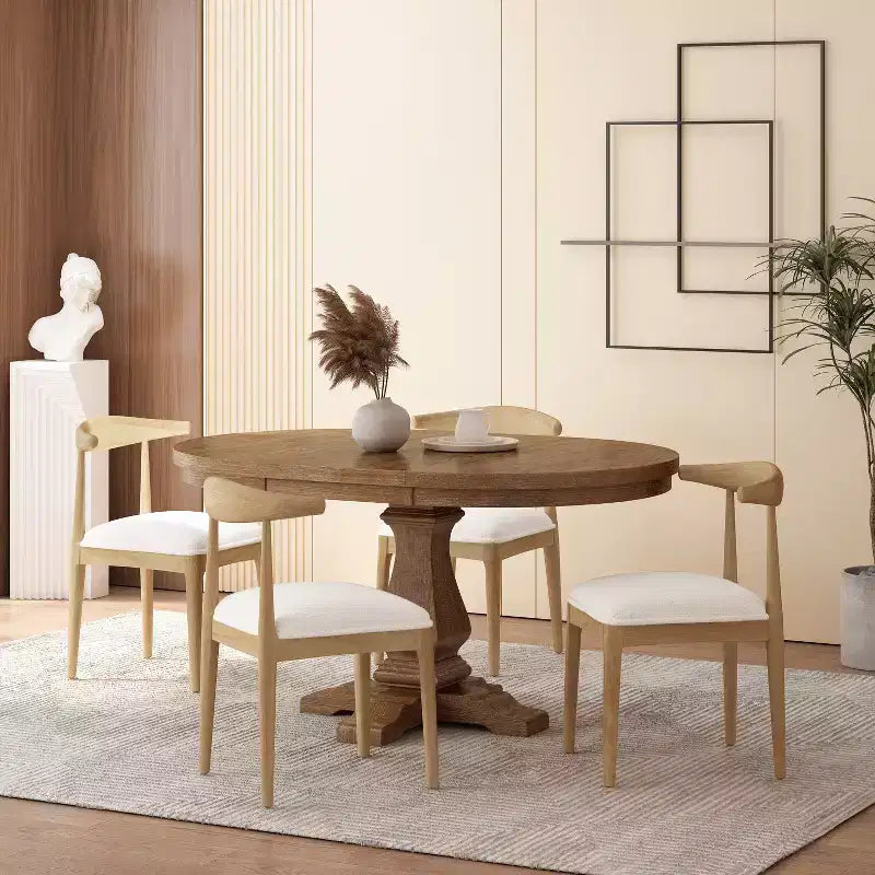 Christopher Knight Home Cotterell, set da pranzo contemporaneo espandibile a 5 pezzi in tessuto e legno