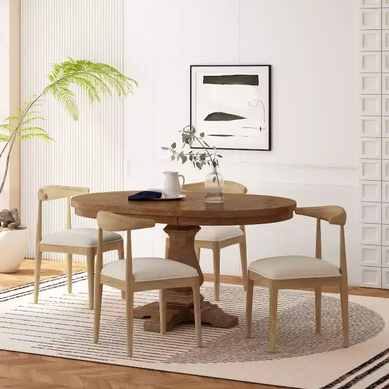 Christopher Knight Home Cotterell, set da pranzo contemporaneo espandibile a 5 pezzi in tessuto e legno