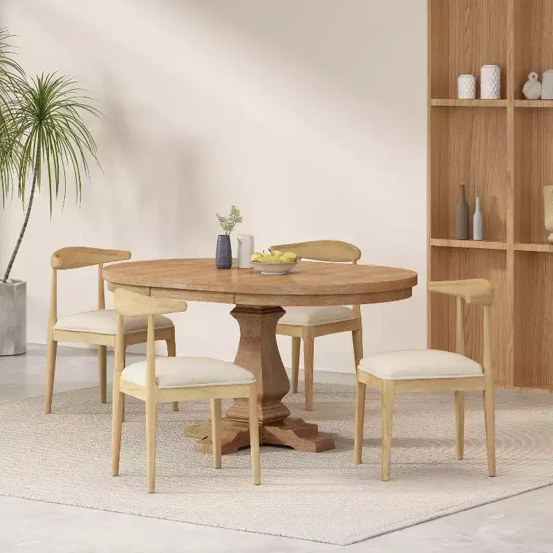 Christopher Knight Home Cotterell Contemporary Fabric Upholstered Wood 5 Piece Expandable Dining Set
