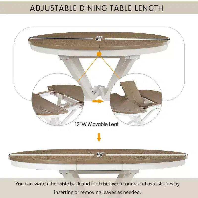 GDFStudio Nelson Set da pranzo 5 pezzi con tavolo allungabile e sedie imbottite