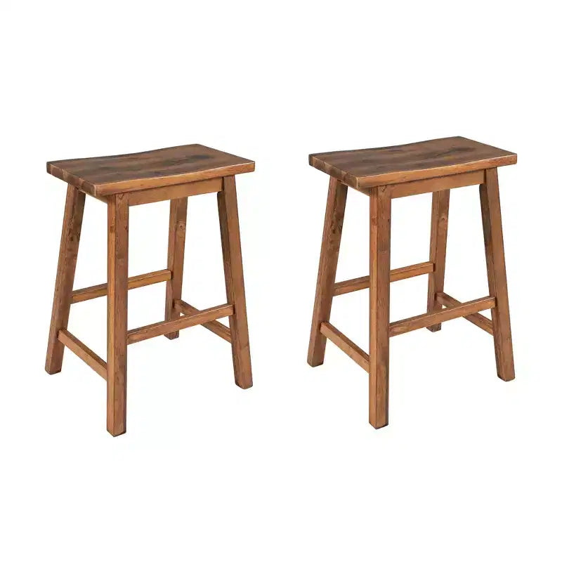 Set da isola da cucina in legno massello Whisen 45 con 2 posti a sedere e 2 ripiani - Noce Crema Bianco