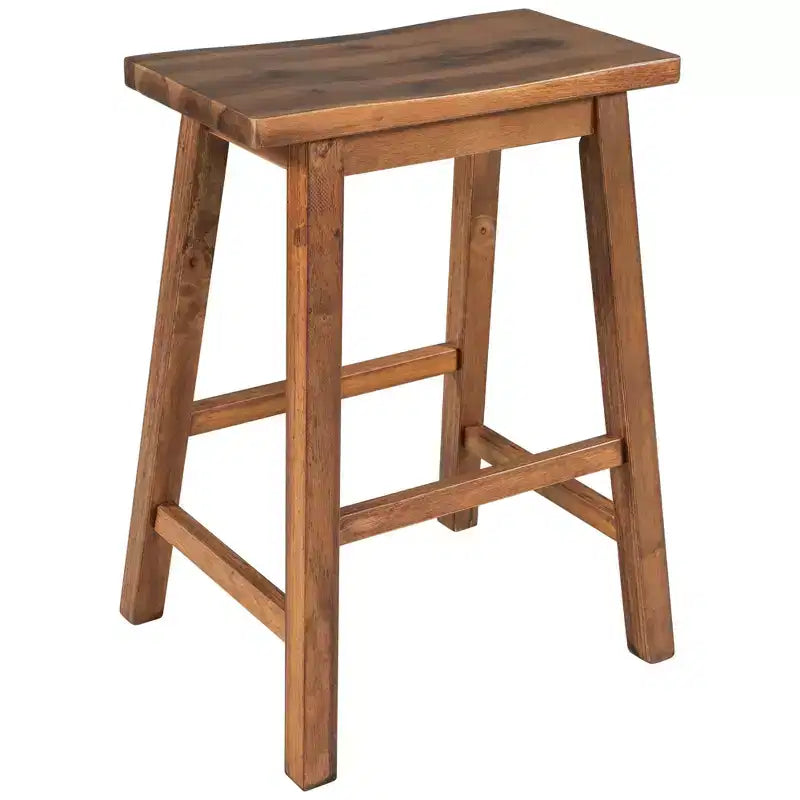 Set da isola da cucina in legno massello Whisen 45 con 2 posti a sedere e 2 ripiani - Noce Crema Bianco