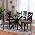 Baxton Studio Jana Modern Sand Fabric and Espresso Brown Wood 5-Piece Dining Set