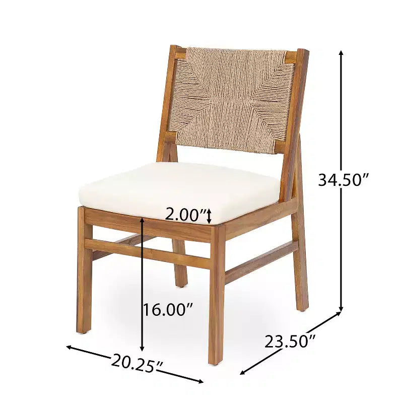 Set da pranzo Christopher Knight Home Lucinda da 7 pezzi in legno di acacia rustico con sedie in vimini intrecciato
