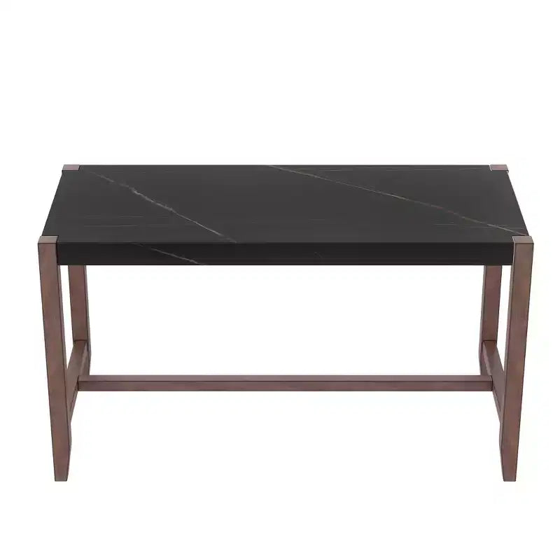 Bellemave Set da Pranzo 5 Pezzi, Tavolo Alto con Piano in Finto Marmo e 4 Sedie Imbottite, per Sala da Pranzo, Cucina