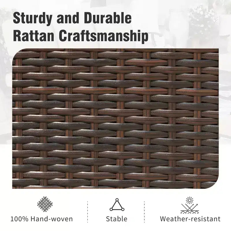 Captiva Designs Set da pranzo da 7 pezzi per patio con tavolo in legno di acacia con finitura a olio e sedie in rattan