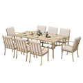HAPPATIO 9 Piece Aluminum Patio Dining Set, Outdoor Dining Table and Chairs Set