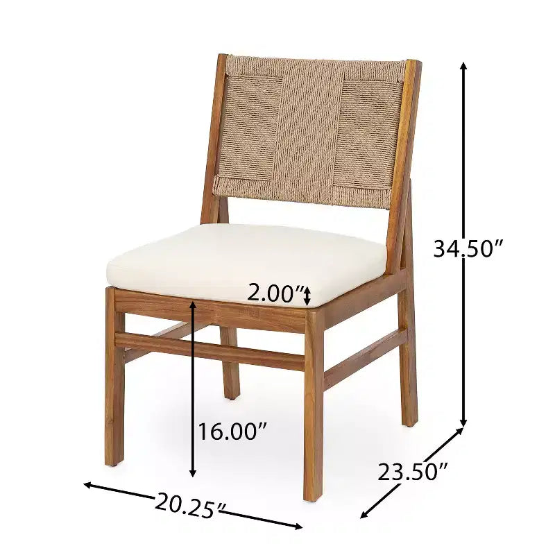 Christopher Knight Home Mabel Set da pranzo rustico da esterni in 6 pezzi in legno di acacia e rattan con tavolo a doghe e cuscini