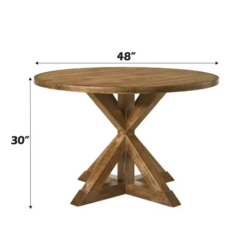 GDFStudio Sandra Set da Pranzo Moderno 5 Pezzi in Legno Effetto Invecchiato con 4 Sedie Imbottite