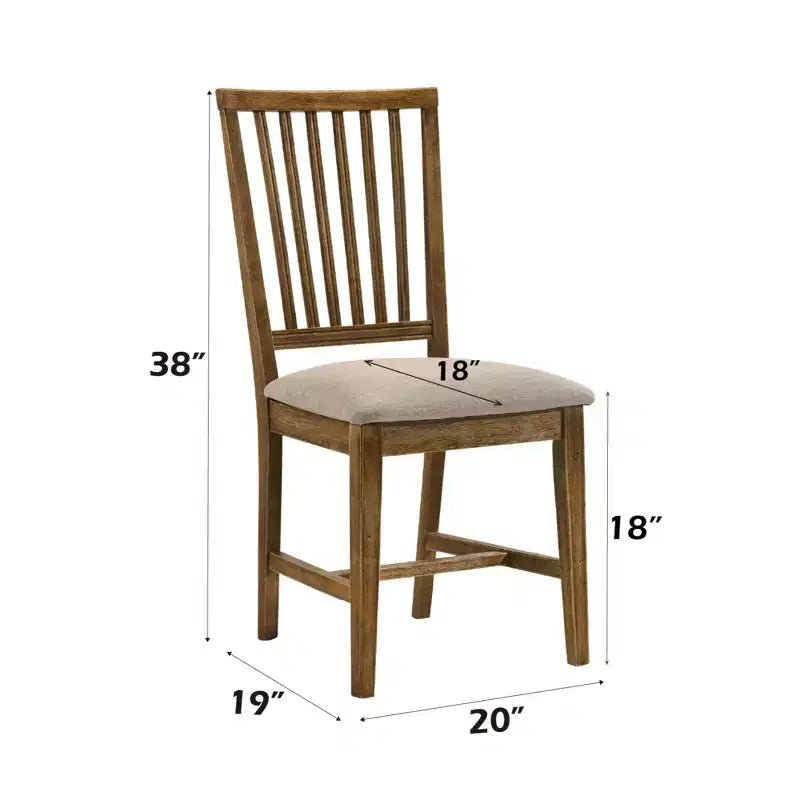 GDFStudio Sandra Set da Pranzo Moderno 5 Pezzi in Legno Effetto Invecchiato con 4 Sedie Imbottite