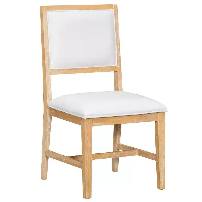 Set da pranzo di 5 pezzi Whisen Farmhouse Wood con tavolo allungabile e 4 sedie imbottite