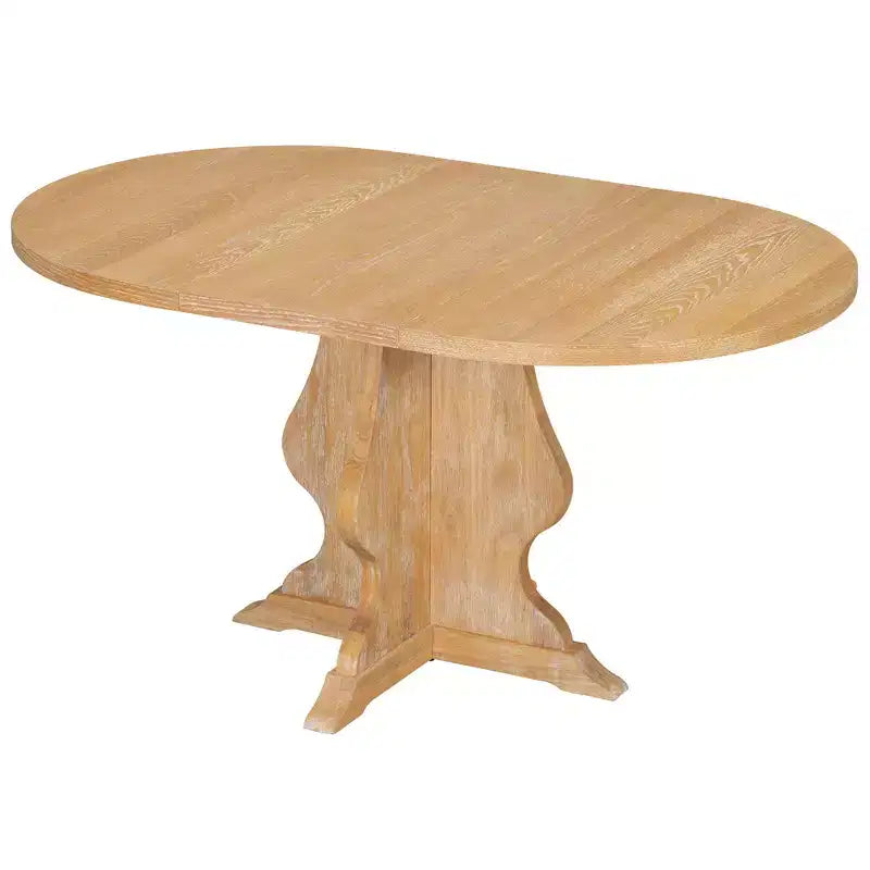 Set da pranzo di 5 pezzi Whisen Farmhouse Wood con tavolo allungabile e 4 sedie imbottite