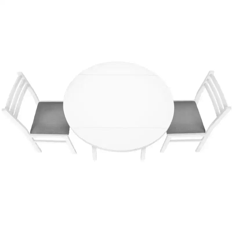 Okak Set da pranzo vintage 3 pezzi e sedie imbottite per sala da pranzo, ristorante, set da pranzo moderno rotondo con design a ribalta