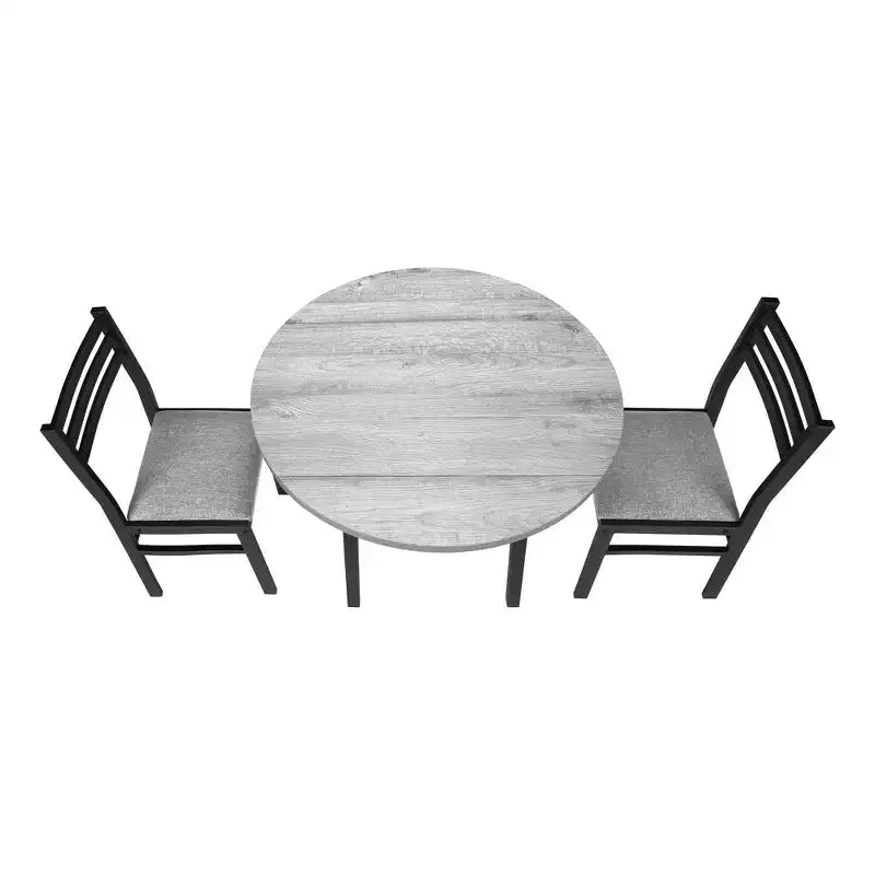 Okak Set da pranzo vintage 3 pezzi e sedie imbottite per sala da pranzo, ristorante, set da pranzo moderno rotondo con design a ribalta