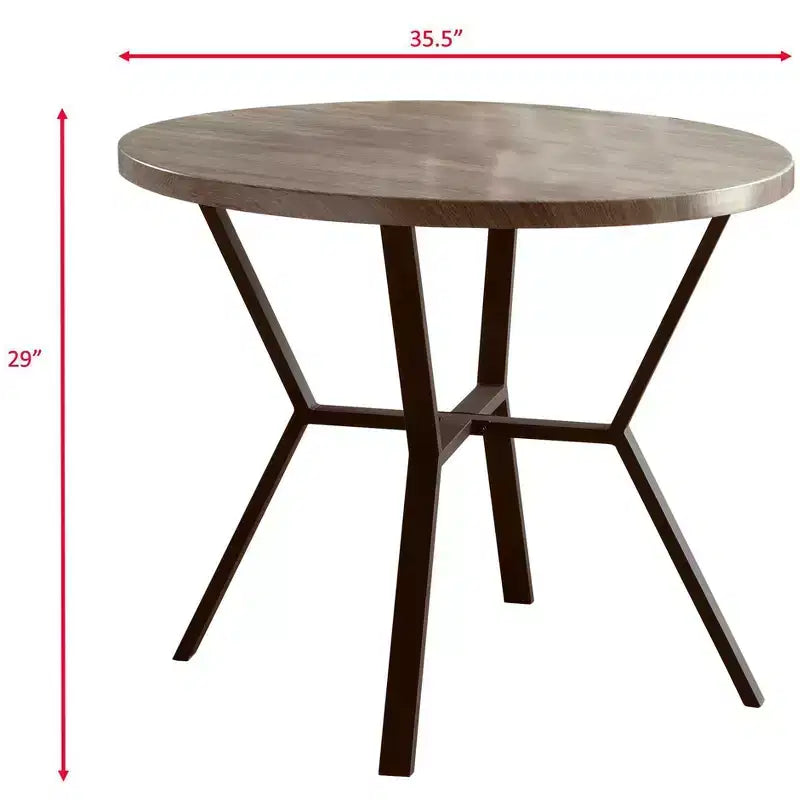 Okak Set da pranzo industriale di 5 pezzi, tavolo e sedie con schienale per sala da pranzo, ristorante, set da pranzo in metallo e legno per cene in famiglia