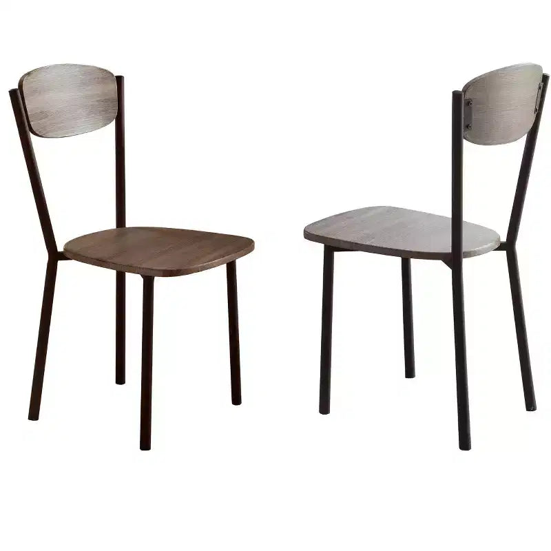 Okak Set da pranzo industriale di 5 pezzi, tavolo e sedie con schienale per sala da pranzo, ristorante, set da pranzo in metallo e legno per cene in famiglia