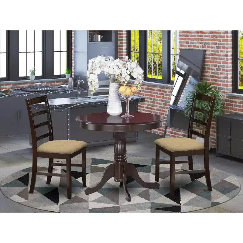 Tavolo da cucina piccolo con sedie - Tavolo da pranzo e 2 sedie color cappuccino