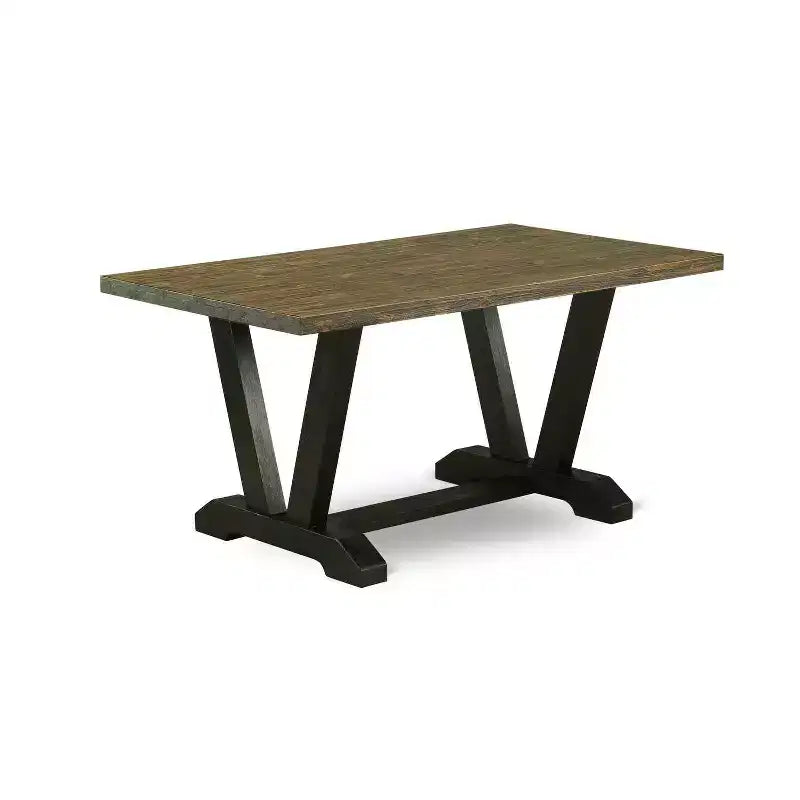 Tavolo da pranzo 5 pezzi con piano in legno massello finitura rovere naturale con 4 sedie con